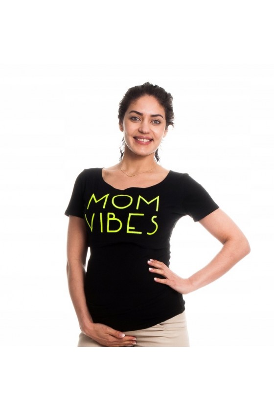 T-shirt ciążowy i do karmienia 'MOM VIBES'