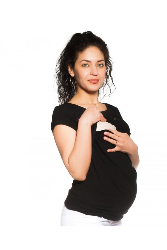 T-shirt ciążowy i do karmienia z koronką