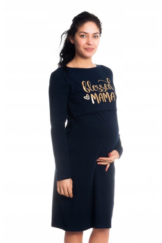 Koszula nocna ciążowa i do karmienia 'BLESSED MAMA'